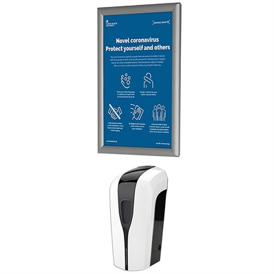 Handdesinfektionsautomat med hopfällbar ram för väggmontering - 1000 ml