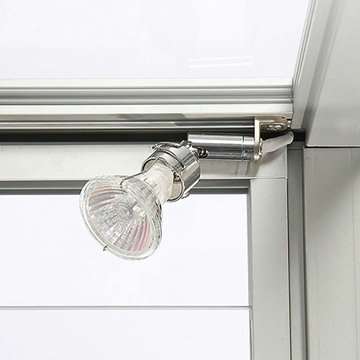 Vitrine vitrinskåp - Showcase Counter Duo glasmonter med LED-ljus och lås - silver