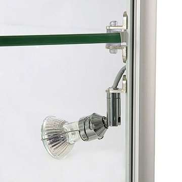 Vitrine vitrinskåp - Showcase Counter Duo glasmonter med LED-ljus och lås - silver