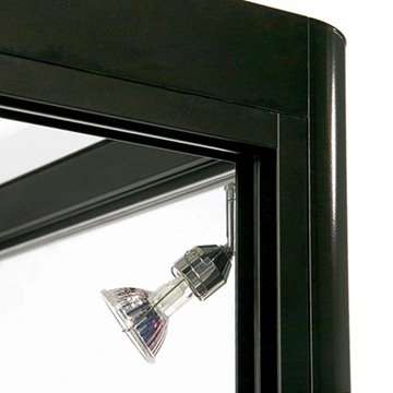 Vitrine vitrinskåp - Showcase Desk Duo glasmonter med LED-ljus och lås - svart