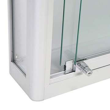 Vitrin vitrinskåp - Vitrinvägg Duo glasmonter med LED-ljus och lås - silver