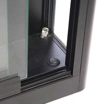 Vitrin vitrinskåp - Vitrinvägg Duo glasmonter med LED-ljus och lås - svart
