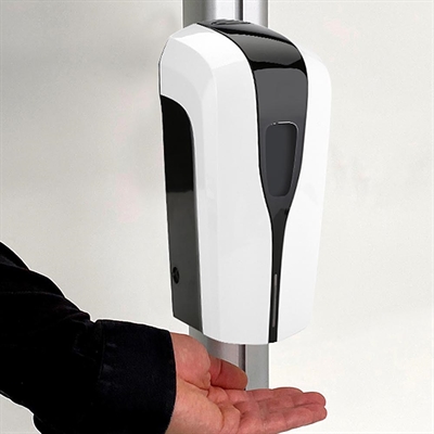 Handdesinfektionsställ med automatisk handdesinfektionsautomat och A2 Snap-ram