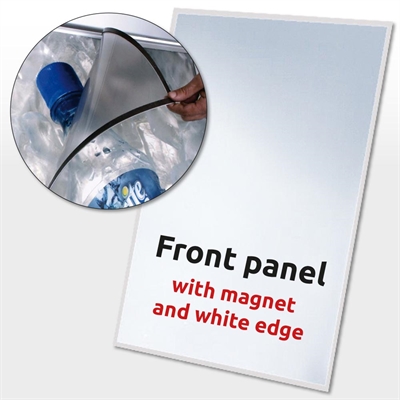 PET-frontplatta m/magnet 727x1027mm - med tryckt vit kant