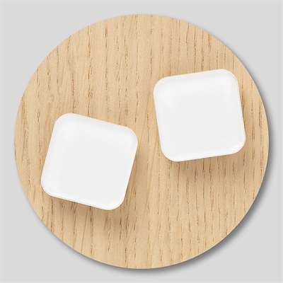 Starka glasmagneter vit fyrkantig, 2-pack