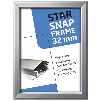 Alu snäppramar - 32 mm - 50x70 cm - silver