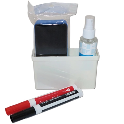 White Board Starter Kit (innehåller hållare, röd/svart whiteboardmarkör, rengöringssvamp och spray)