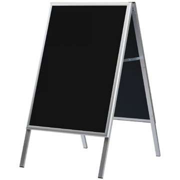Gatupratare whiteboardtavla med svart tavlafolie 60x80cm - silver