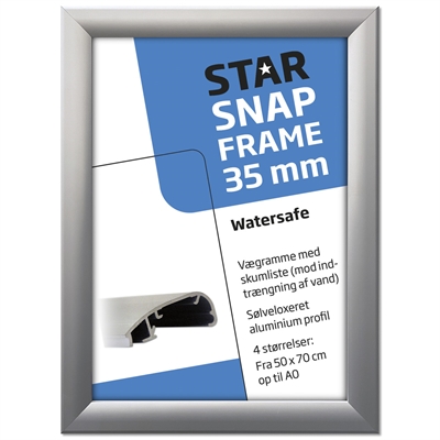 Alu snäppramar Watersafe - 35 mm - 70x100 cm - silver