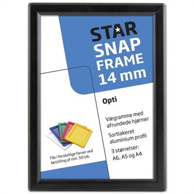 Opti snäppramar ram, svart, 14 mm