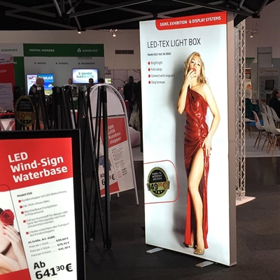 LED -Tex Light stand display dubbelsidig 100x250cm