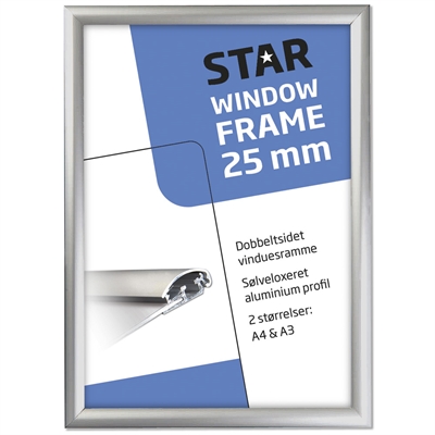 Window Alu snäppram dubbelsidig - 25 mm - silver