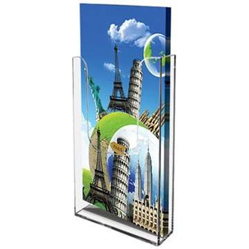 Akryl Broschyrhållare för vägg - vertikal