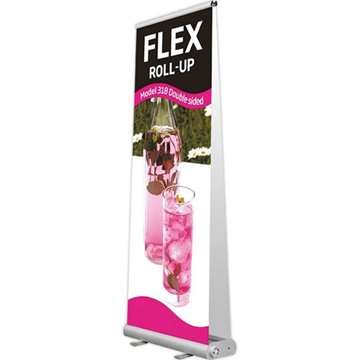 Flex Roll-up, dubbelsidig kassett, silver, 80 x 230 cm