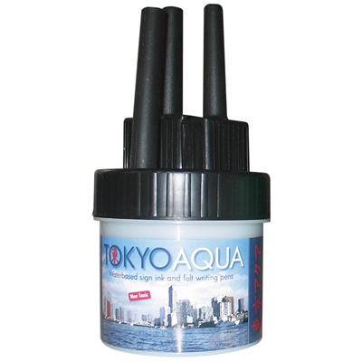 Tokyo Aqua - 4 Filt Pen Set - Svart