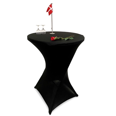  Elastisk, svart duk för Folding Table evenemangsbord, Ø 80 cm