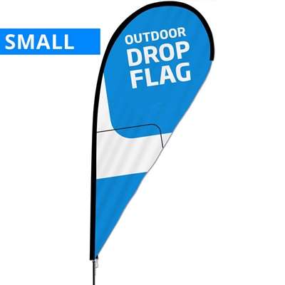 Beachflag, Outdoor Drop Flag, sort stang, Small, inkl. flagga