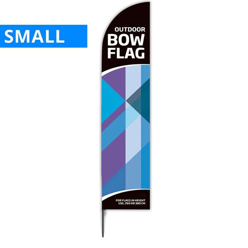 Beachflag, Outdoor Bow Flag, sort stang, Small, inkl. flagga