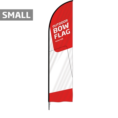 Beachflag, Outdoor Bow Flag, sort stang, Small, inkl. flagga