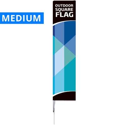 Beachflagga, Outdoor Square Flagga, Medium, inkl. stång, flagga och Spike fot