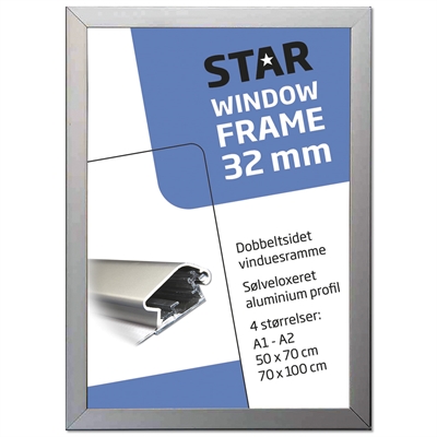 Window Alu snäppram dubbelsidig - 32 mm - silver