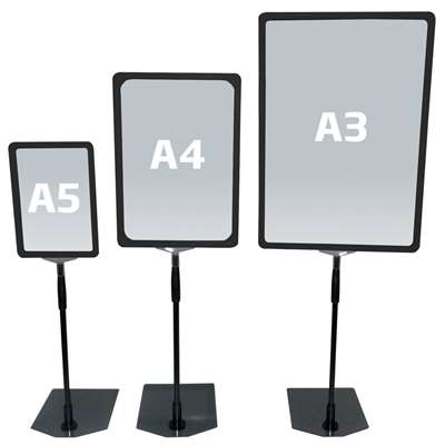 Flex Stativ med svart plastram, A4