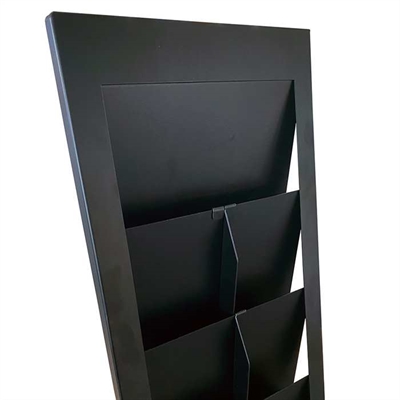 Design Stand broschyrhållare i stål A4/M65 med 6/12 fickor, svart