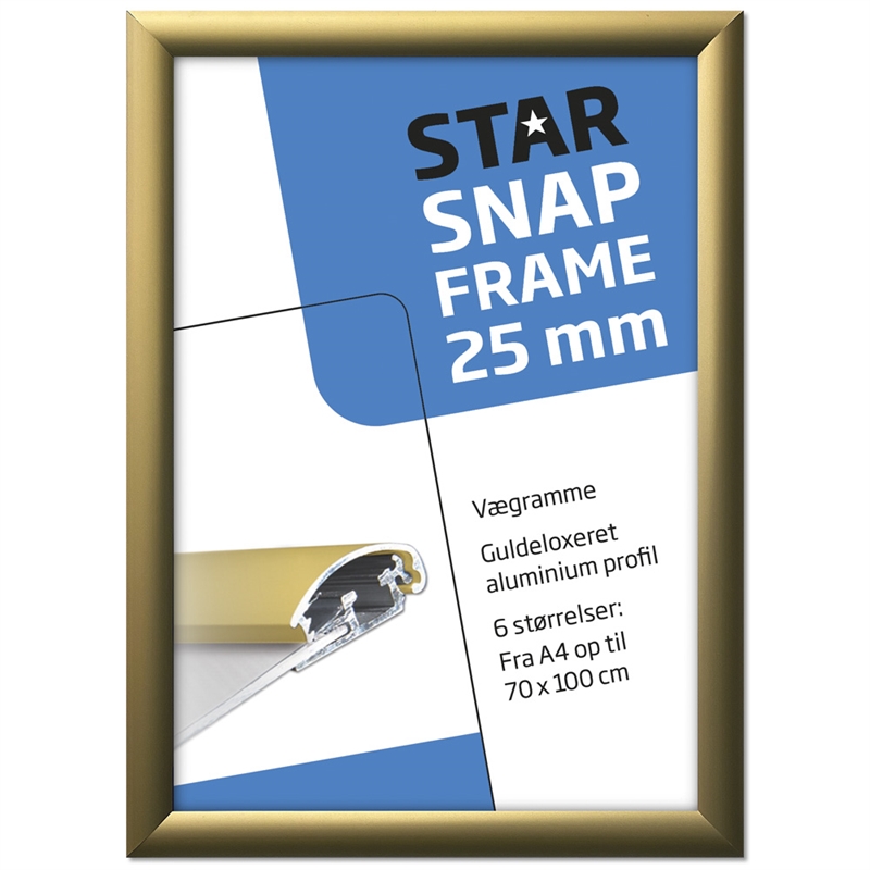 Snap 25 mm Guldanodiserad profil