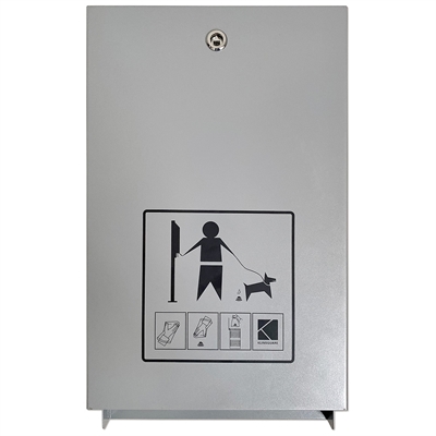 Eco Dispenser för Dogbags, silver, för hundväskor, med tryckt info