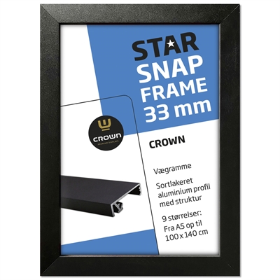 Crown Alu snäppramar - 33 mm - A0 - sort