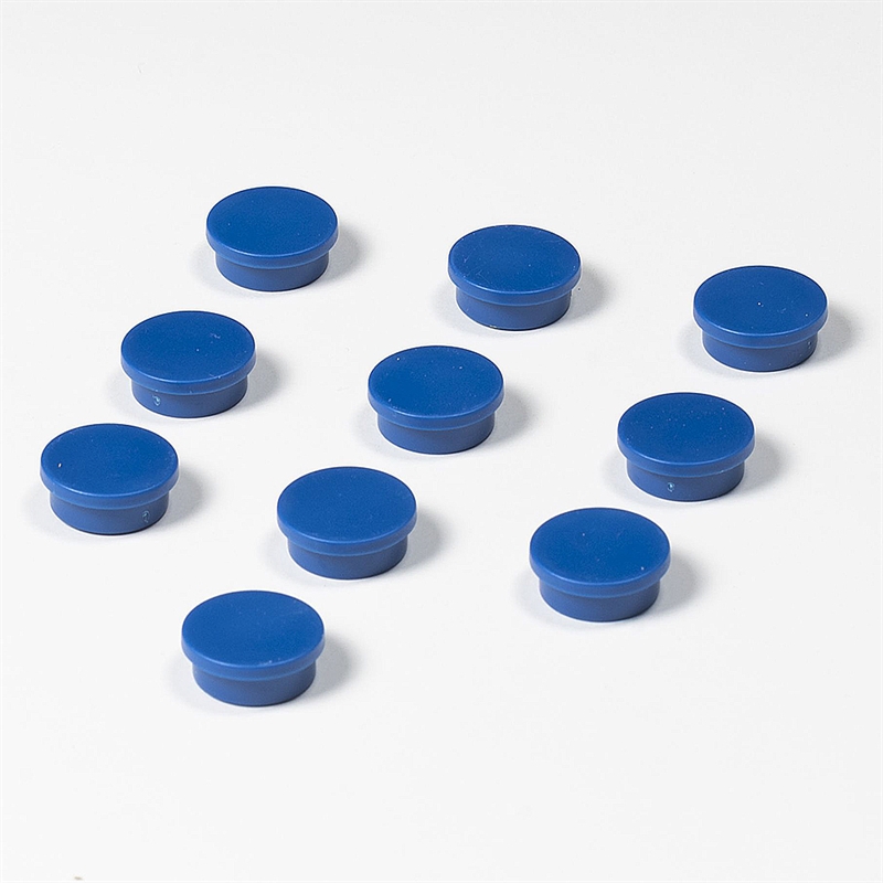 Färgade magneter i ett paket om 10 st. - 20 mm - Blå