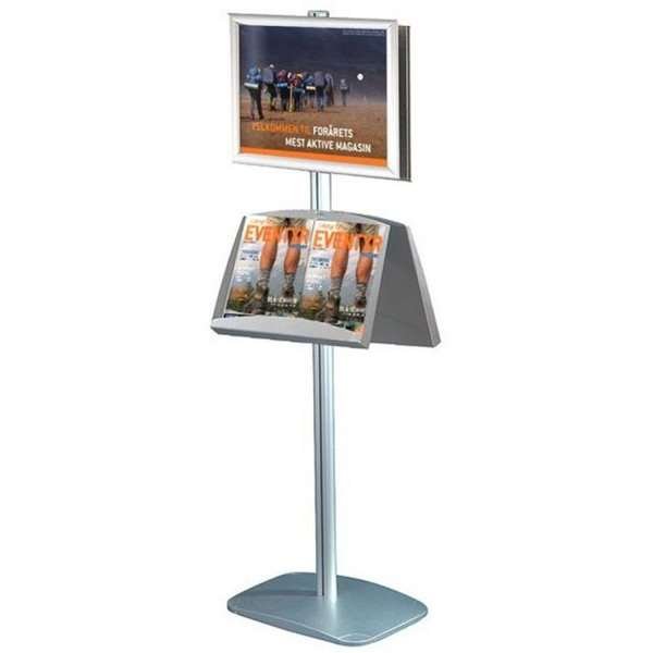 Mini Multi Stand - Dubbelsidig A4 snäppram + A3 stålhylla