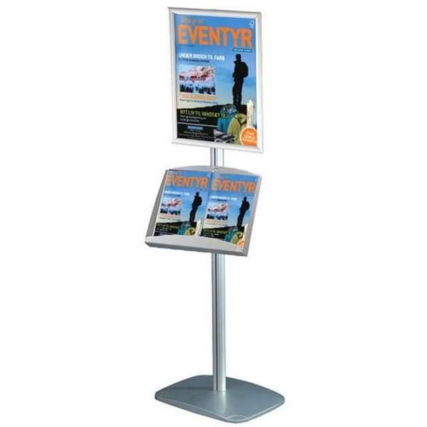 Mini Multistand 5 - Enkelsidig A2 snäppram + A3 Stålhylla