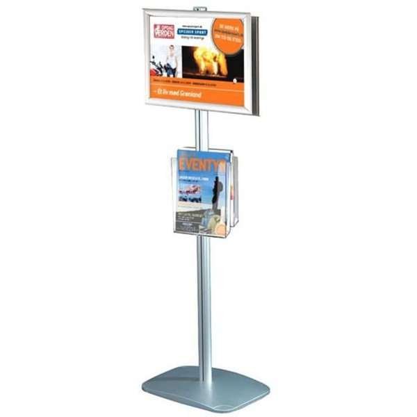 Mini Multi Stander - Dubbelsidig A4 snäppram + A4 Broschyrhållare