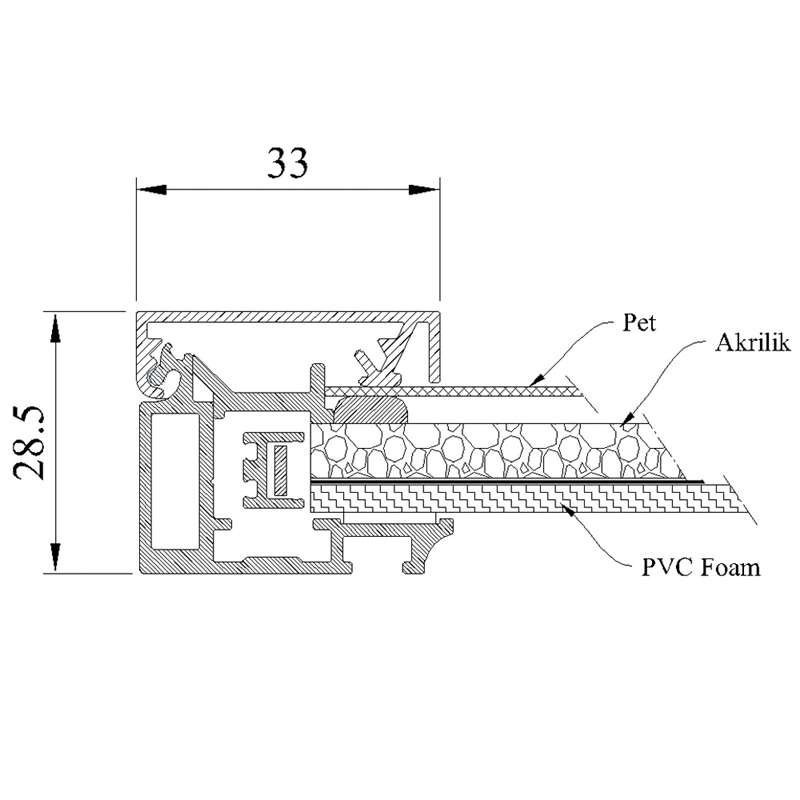 Crown LED Out box - Enkelsidig - Svart - A3