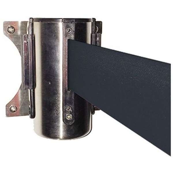 Crowd Barrier, Wall Dispenser, Black, med 3 meter svart bälte