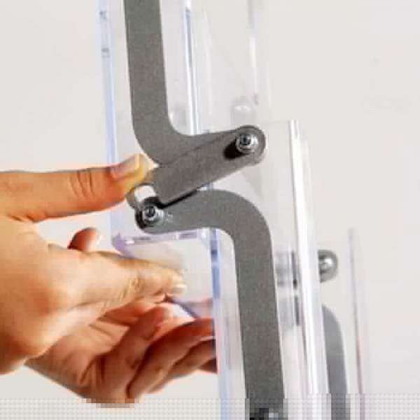 Uppfällbart broschyrställ - 5xA4 - 21x29,7 cm - grått