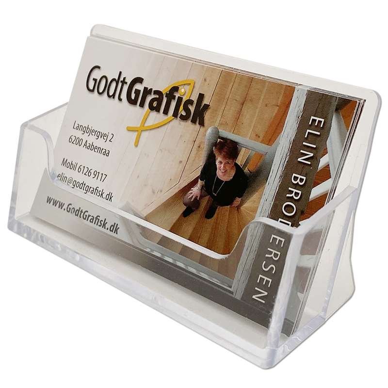 Visitkortshållare, horisontell, transparent