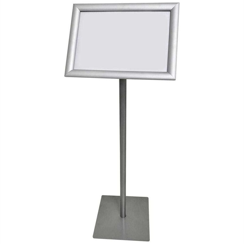 BASIC Infostand A4 - 92mm hög v- snäppramar profil 25mm, silver