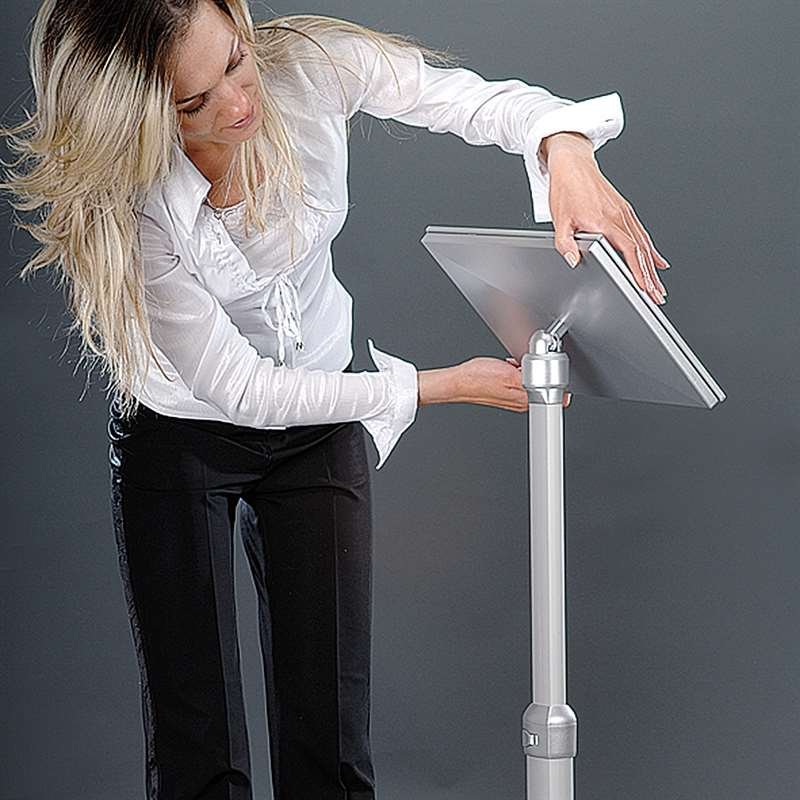 Flex Info stativ justerbart - A3 - silver