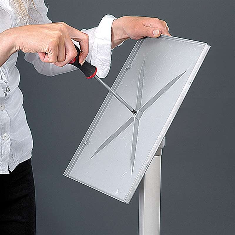 Flex Info stativ justerbart - A4 - silver