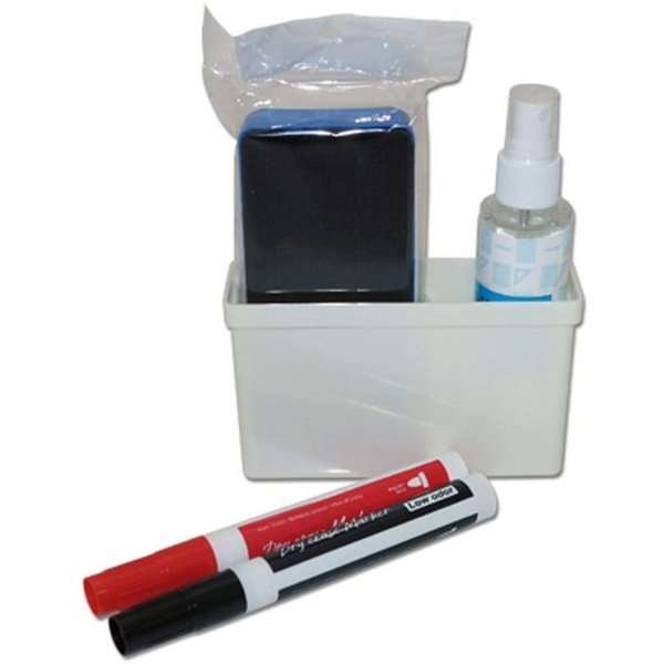 White Board Starter Kit (innehåller hållare, röd/svart whiteboardmarkör, rengöringssvamp och spray)