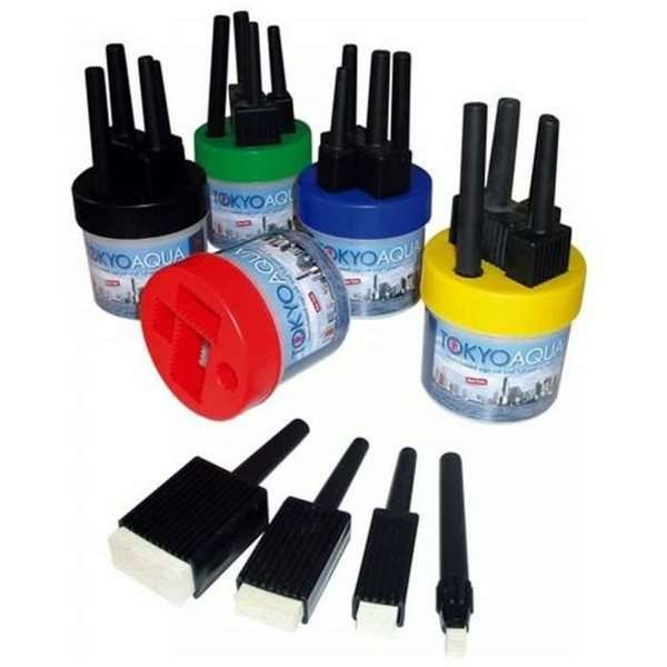 Tokyo Aqua - 4 Filt Pen Set - Svart
