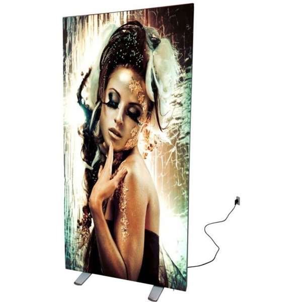 LED -Tex Light stand display dubbelsidig 100 x 200 cm