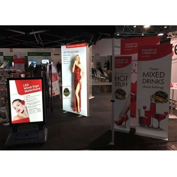 LED -Tex Light stand display dubbelsidig 100 x 200 cm