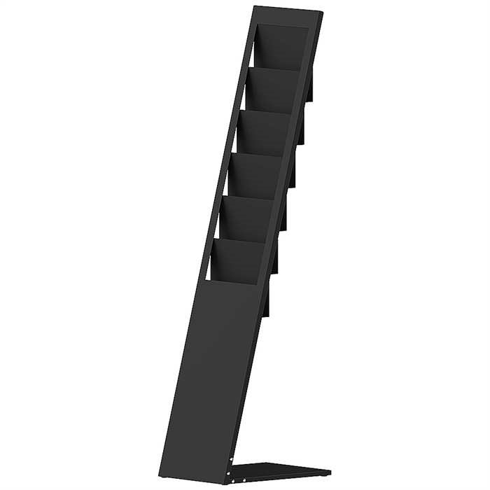 Design Stand broschyrhållare i stål A4/M65 med 6/12 fickor, svart