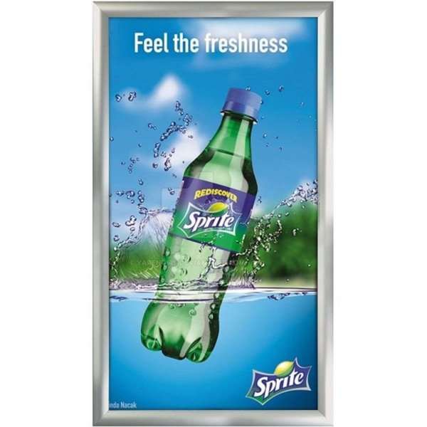 F&auml;llbar ram, alu/silver, 45 mm profil, 100 x 200 cm