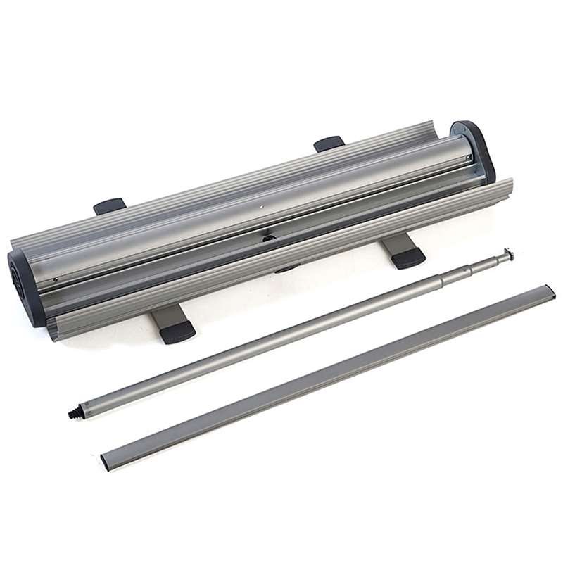 Flex Roll-up, silver, enkelsidig, 85 x 230 cm, inkl banderoll och tryck