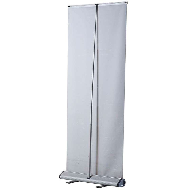 Flex Roll-up, silver, enkelsidig, 85 x 230 cm, inkl banderoll och tryck