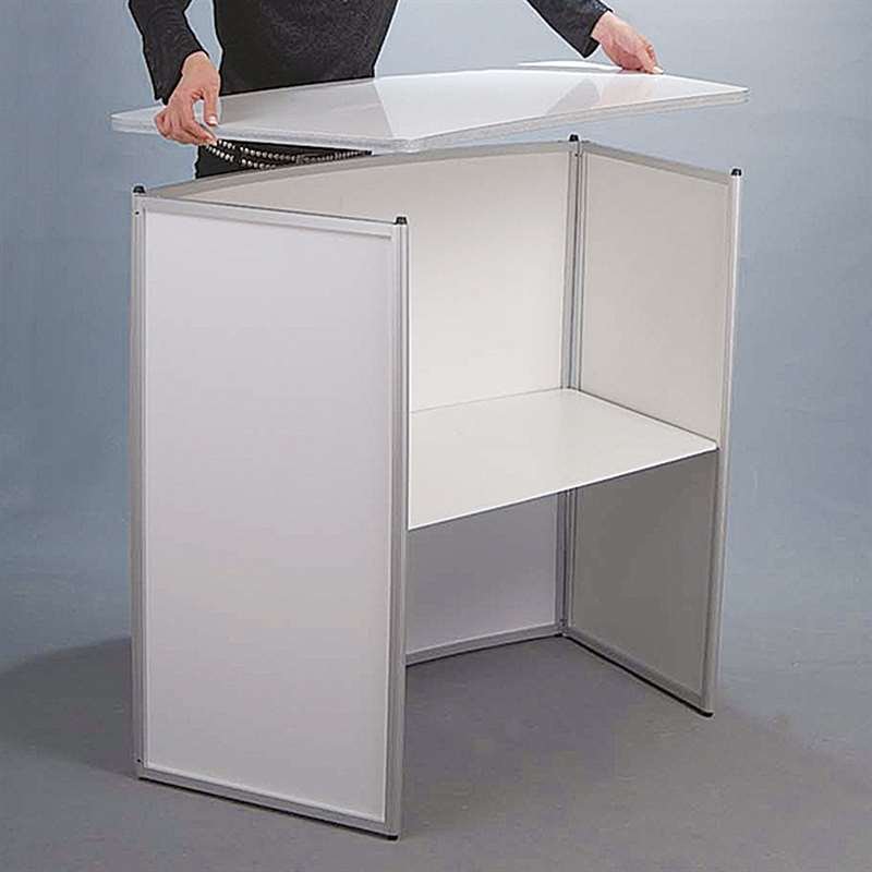 Curved Counter mässdisk med vit bordsskiva inkl. folietryck